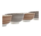 Set de Cuencos Home ESPRIT Marrón Beige Porcelana Flores Shabby Chic 11,5 x 11,5 x 6 cm