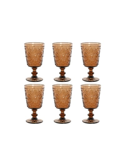 Set of cups Home ESPRIT Crystal 8,5 x 8,5 x 16,3 cm (6 Units)