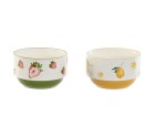 Cuenco Home ESPRIT Amarillo Rojo Verde Porcelana Moderno 600 ml 15,3 X 15,3 X 9 cm (2 Unidades)