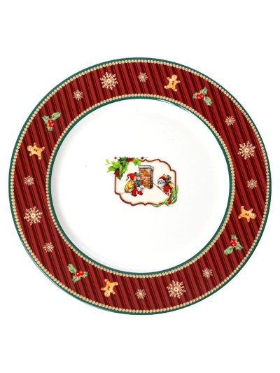 Plate set Romimex Red Ceramic 27 x 2 x 27 cm 2 Units