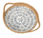 Tray Alexandra House Living Multicolour Rattan Mother of pearl Circular 40 x 5 x 33 cm