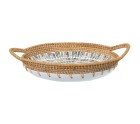Tray Alexandra House Living Multicolour Rattan Mother of pearl Circular 40 x 5 x 33 cm
