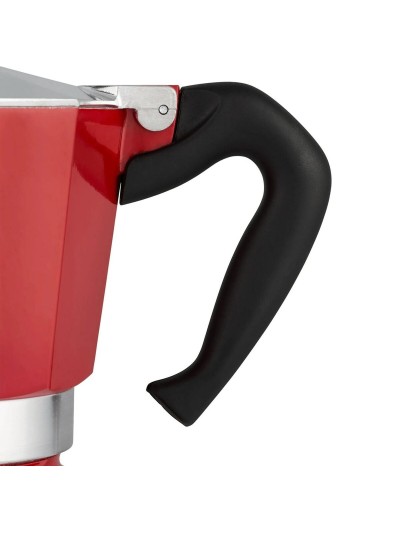 Italian Coffee Pot Bialetti Winter Wonderland Red Silver Aluminium 3 Cups