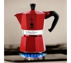 Italian Coffee Pot Bialetti Winter Wonderland Red Silver Aluminium 3 Cups
