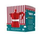 Cafetera Italiana Bialetti Winter Wonderland Rojo Plateado Aluminio 3 Tazas