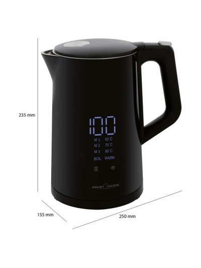 Hervidor Proficook PC-WKS 1243 Negro Acero Inoxidable 2200 W 1,7 L