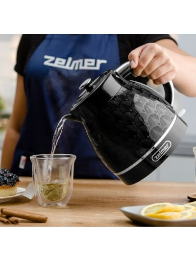 Hervidor Zelmer ZCK7640 Blanco Negro Plateado Acero Inoxidable Plástico 2200 W 1,7 L