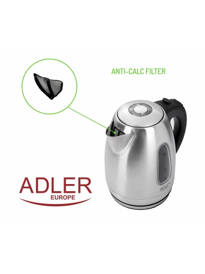 Hervidor Adler AD 1223 Negro Acero Inoxidable 2000 W 1,7 L