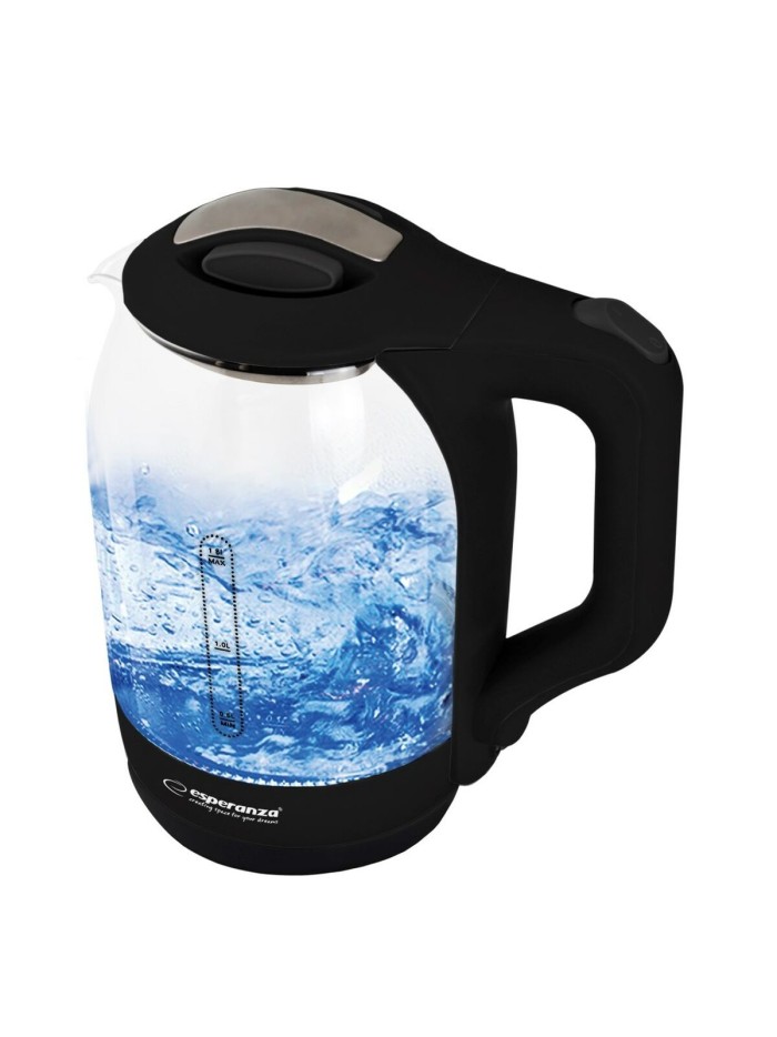 Kettle Esperanza EKK025K  Black Multicolour Glass Plastic 1500 W 1,7 L