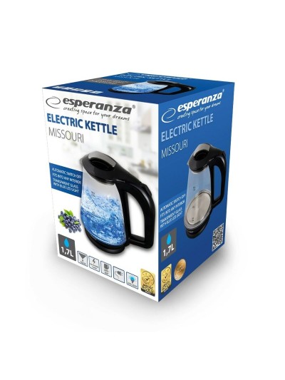 Hervidor Esperanza EKK024K Negro Vidrio Plástico 1500 W 1,7 L