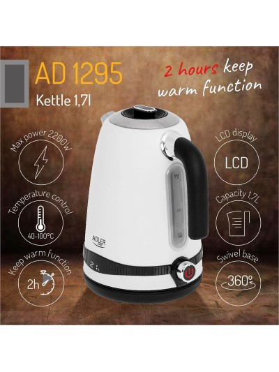 Hervidor Adler Blanco Acero Inoxidable 2200 W 1,7 L