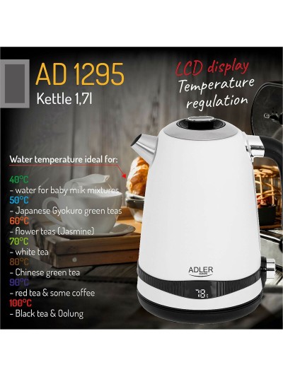 Hervidor Adler Blanco Acero Inoxidable 2200 W 1,7 L