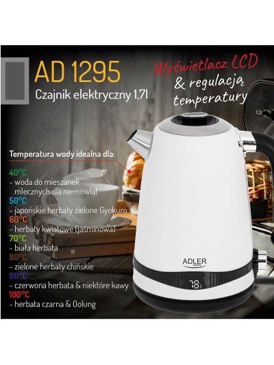 Hervidor Adler Blanco Acero Inoxidable 2200 W 1,7 L