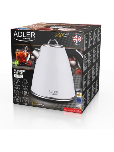 Hervidor Adler AD 1341 Blanco Acero Inoxidable 2200 W 1,5 L