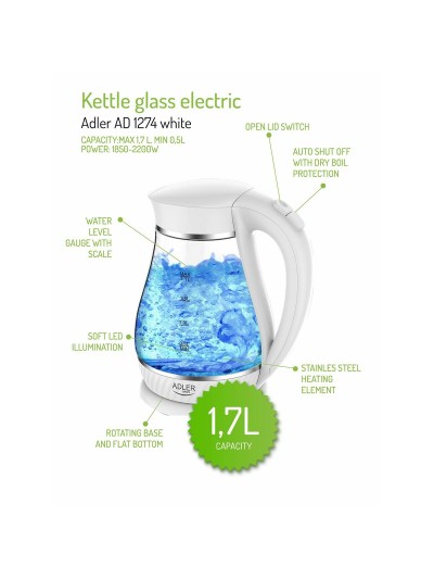 Kettle Adler White 2200 W 1,7 L