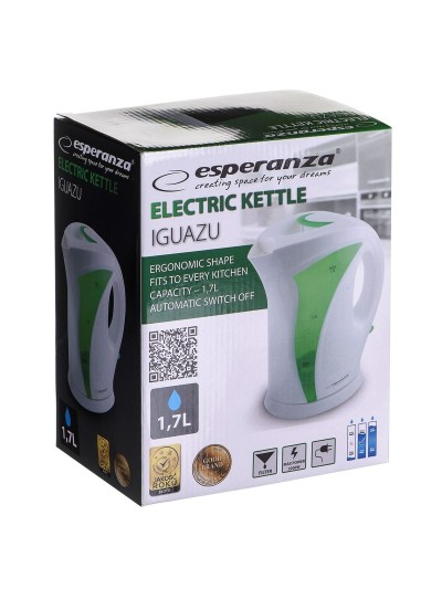 Hervidor Esperanza EKK018G  Blanco Verde Multicolor Plástico 2200 W 1,7 L
