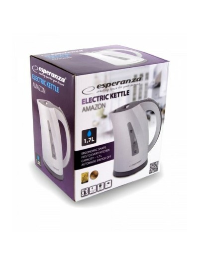Hervidor Esperanza EKK022  Blanco Gris Acero Inoxidable Plástico 2200 W 1,7 L