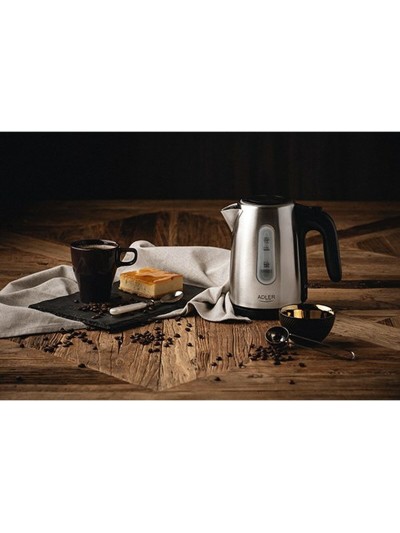 Hervidor Adler AD 1273 Negro Plateado Avellana Acero Inoxidable 1200 W 1 L