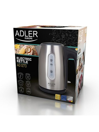 Kettle Adler AD 1273 Black Silver Hazelnut Stainless steel 1200 W 1 L