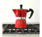 Cafetera Italiana Bialetti Moka Rojo Aluminio 3 Tazas