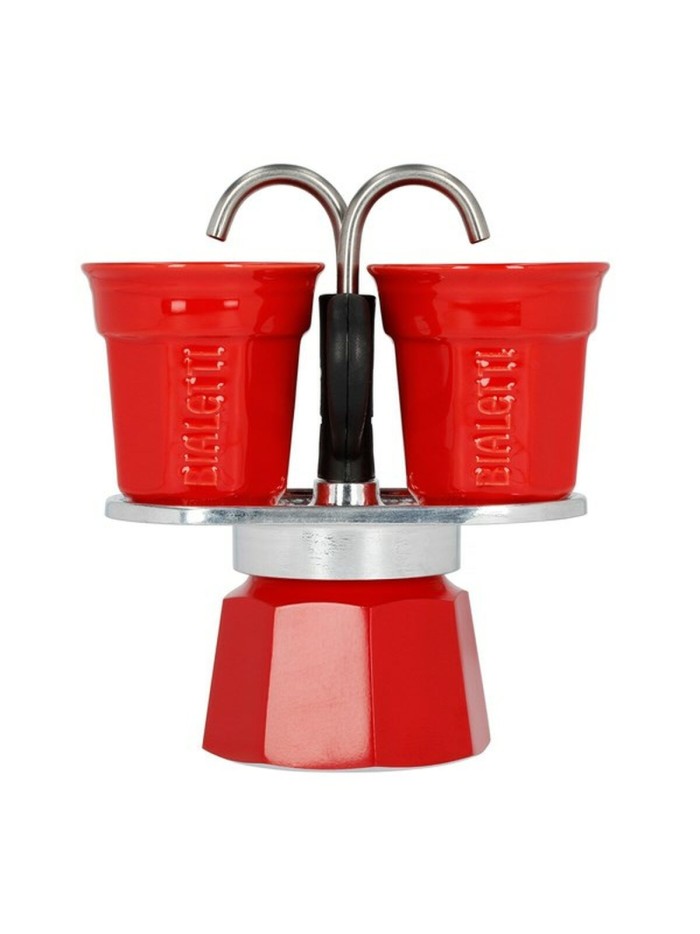 Italian Coffee Pot Bialetti Red Aluminium 100 ml 2 Cups
