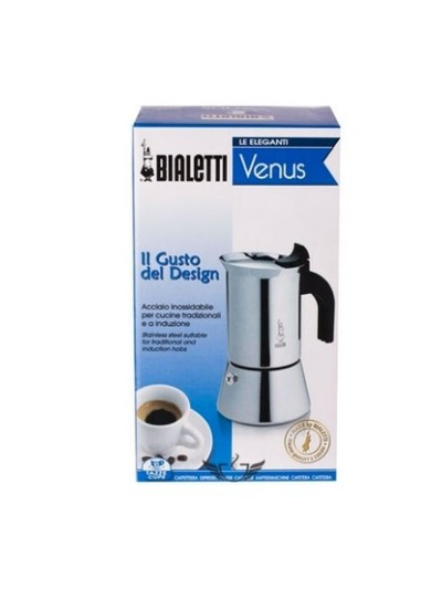 Italian Coffee Pot Bialetti New Venus Silver Stainless steel 240 ml 6 Cups