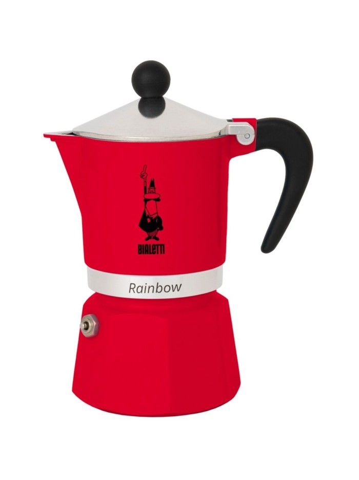 Italian Coffee Pot Bialetti Rainbow Red Aluminium 60 ml