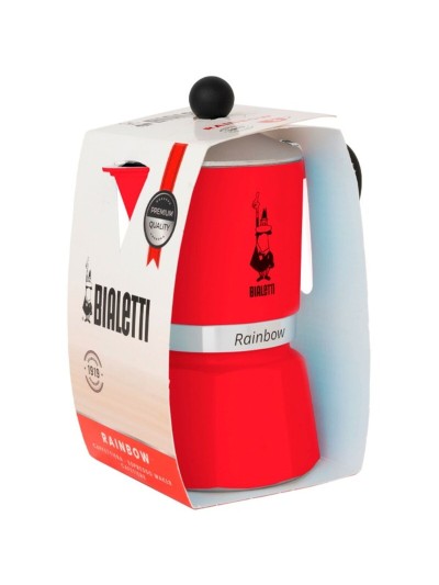 Italian Coffee Pot Bialetti Rainbow Red Aluminium 60 ml