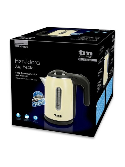 Bouilloire Électrique avec Voyant LED TM Electron Acier inoxydable Crème
