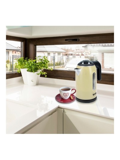 Bouilloire Électrique avec Voyant LED TM Electron Acier inoxydable Crème