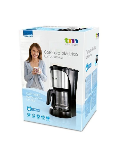 Cafetière goutte à goutte TM Electron 1000W 1,5 L 12 Tasses