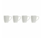 4 Piece Mug Set DKD Home Decor White Natural Rubber wood Stoneware 300 ml 19 x 13 x 31 cm