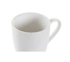 Juego de 4 Tazas Mug DKD Home Decor Blanco Natural Madera de caucho Gres 300 ml 19 x 13 x 31 cm