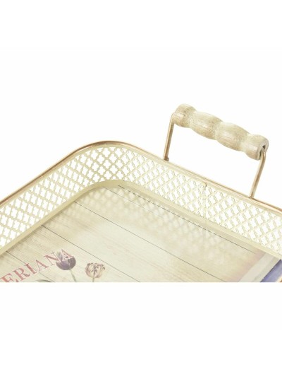 Set of trays DKD Home Decor Pink Metal Aluminium 8 cm 40 x 21 x 8 cm (3 Units)