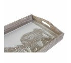 Snack tray DKD Home Decor Engraving 40,5 x 30,5 x 7 cm Elephant Brown Indian Man