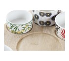Appetizer Set DKD Home Decor Multicolour Bamboo Stoneware Tropical 5 Pieces 23 x 23 x 5,6 cm