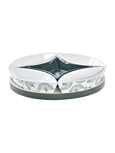 Ensemble à apértif DKD Home Decor Bois 22 x 22 x 1 cm Volets Vert Grès