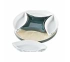 Appetizer Set DKD Home Decor Wood 22 x 22 x 1 cm Sheets Green Stoneware