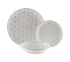 Vajilla Versa Rombo Trico Gris Porcelana 18 Piezas