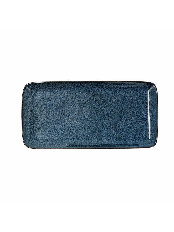 Serving Platter Bidasoa Ikonic Ceramic Blue (28 x 14 cm) (Pack 4x)