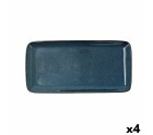 Serving Platter Bidasoa Ikonic Ceramic Blue (28 x 14 cm) (Pack 4x)