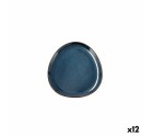 Flat plate Bidasoa Ikonic Ceramic Blue (11 x 11 x 11 cm) (Pack 12x)