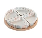 Snack tray DKD Home Decor 21,5 x 21,5 x 1 cm Multicolour Stoneware