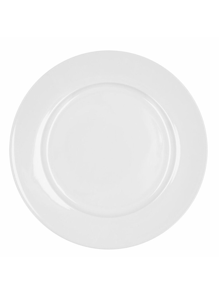 Flat plate Bidasoa Glacial Ala Ancha Ceramic White Ø 30 cm (Pack 4x)