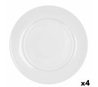 Plato Llano Bidasoa Glacial Ala Ancha Cerámica Blanco Ø 30 cm (Pack 4x)