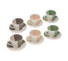 Juego de Tazas con Platos Versa Clara Cerámica 9 x 6,5 x 9 cm