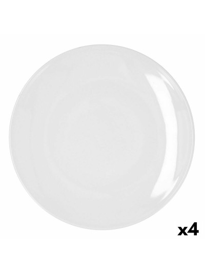 Flat plate Bidasoa Glacial Coupe Ceramic White (30 cm) (Pack 4x)