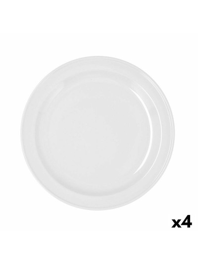 Plato Llano Bidasoa Glacial Cerámica Blanco (Ø 26 cm) (Pack 4x)