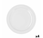 Flat plate Bidasoa Glacial Ceramic White (Ø 26 cm) (Pack 4x)