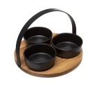 Set de Aperitivo Secret de Gourmet Negro Gres 4 Piezas (Ø 21 cm)